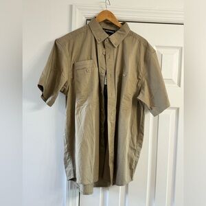 Nwts Dri-Duck Khaki Button Up Dr Pepper Large